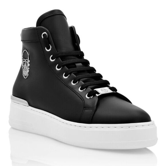 Philipp Plein Hi-Top Sneakers The $kull TM, Size 43 - Picture 1 of 17